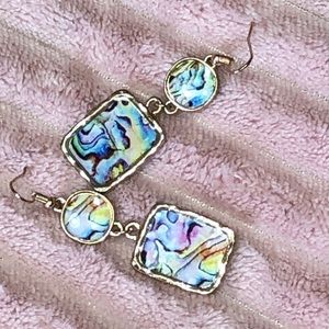 Multi color opal look earrings